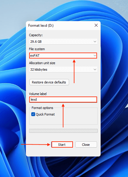 Format dialog 