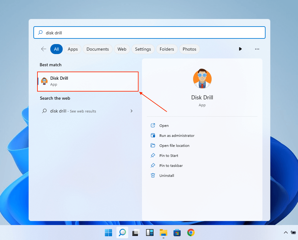 تطبيق Disk Drill على سطح مكتب ويندوز