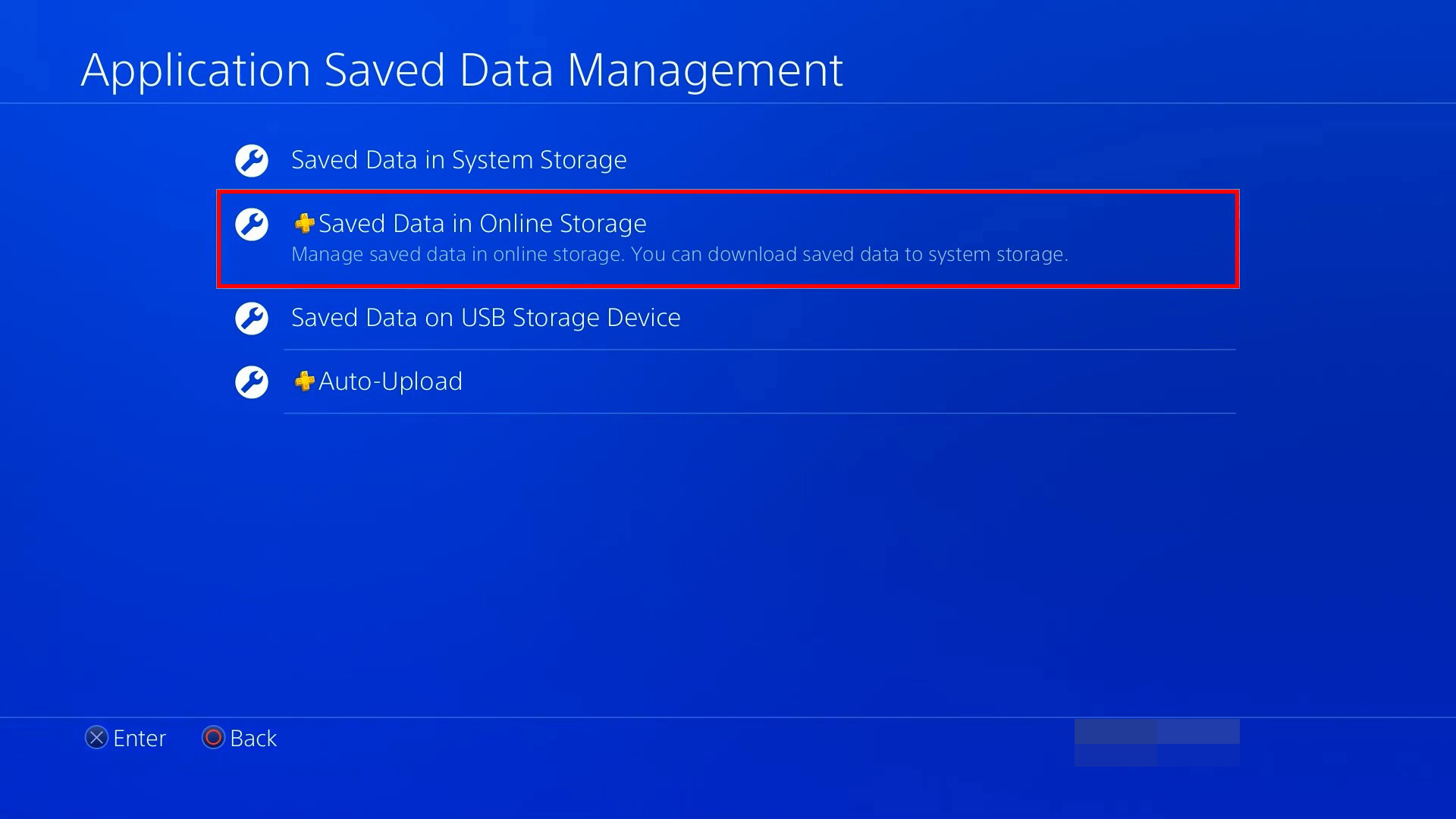 Saved Data in Online Storage