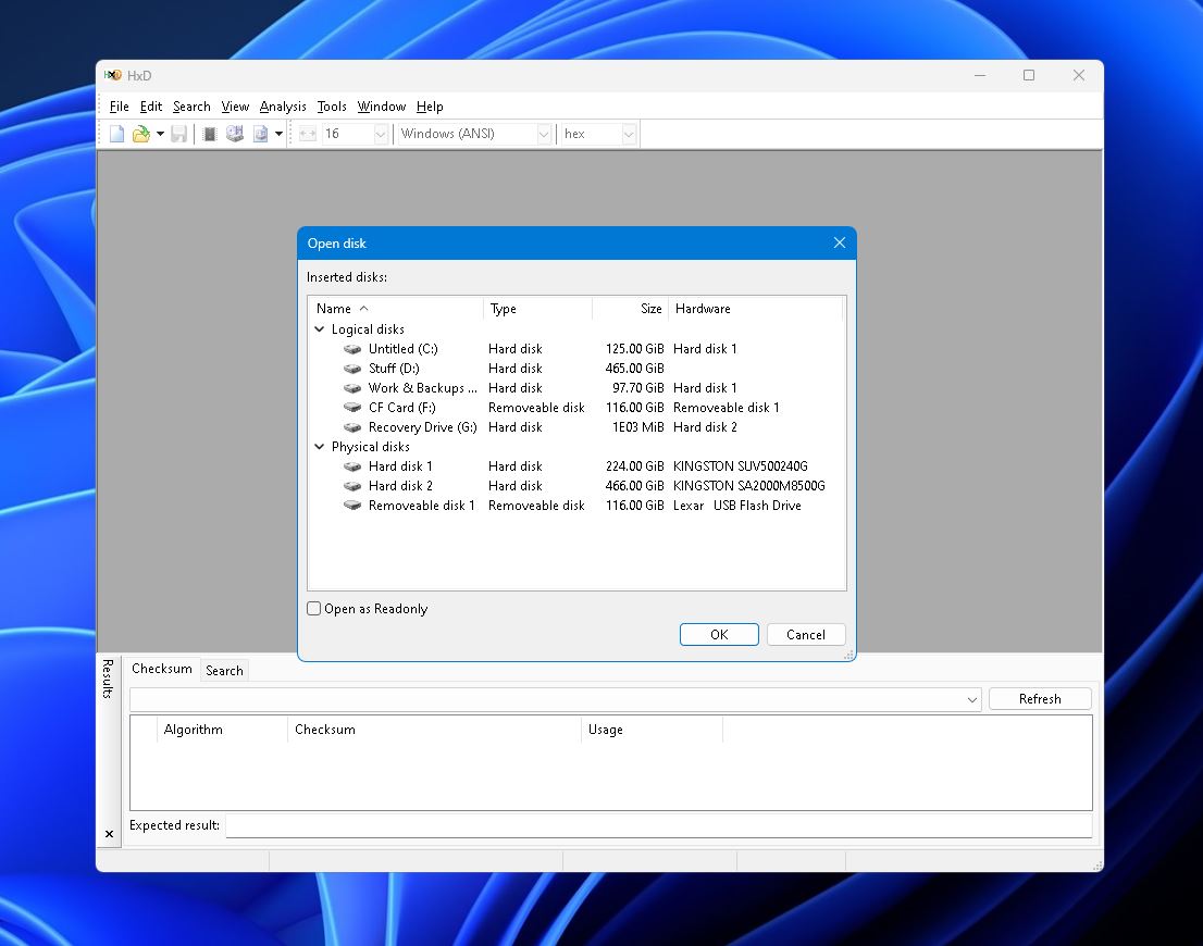 hxd open disk