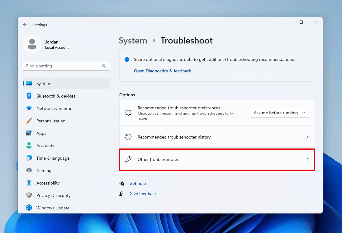 Verifica degli altri strumenti di risoluzione problemi.