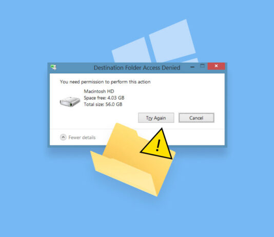 destination folder access denied