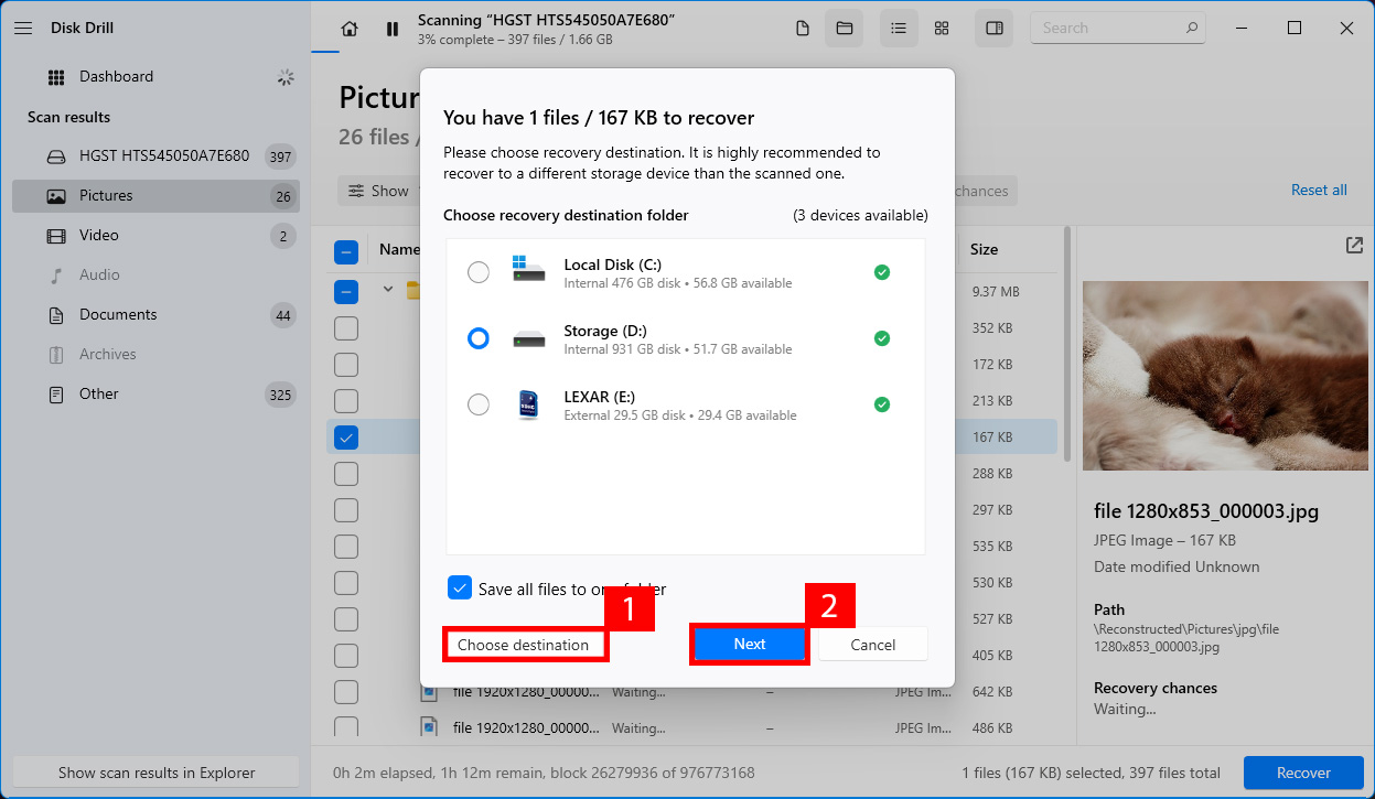 フォーマットせずにDisk Drillを使い外付けハードドライブからファイルを復旧する