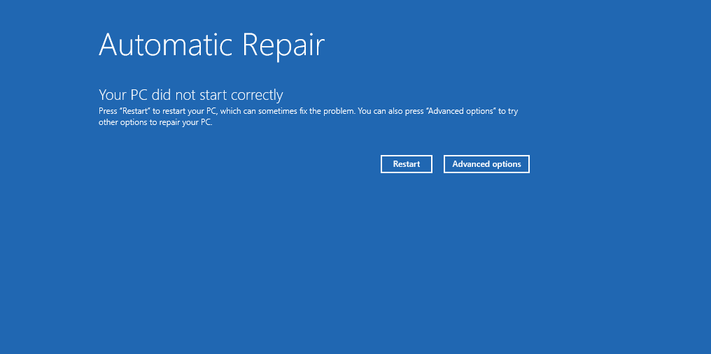 Entering Automatic Boot Repair.