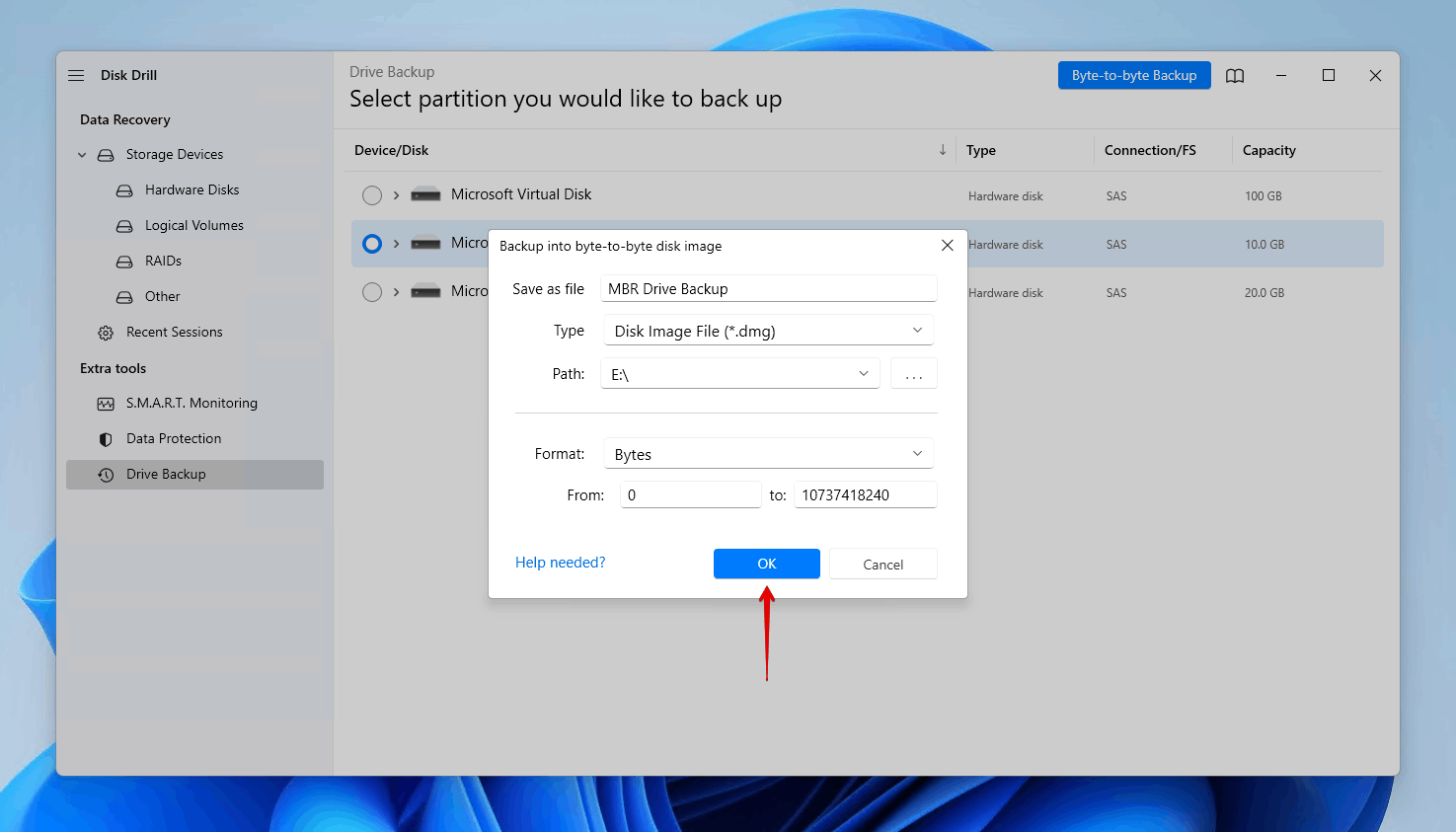 Naming the byte-to-byte backup.