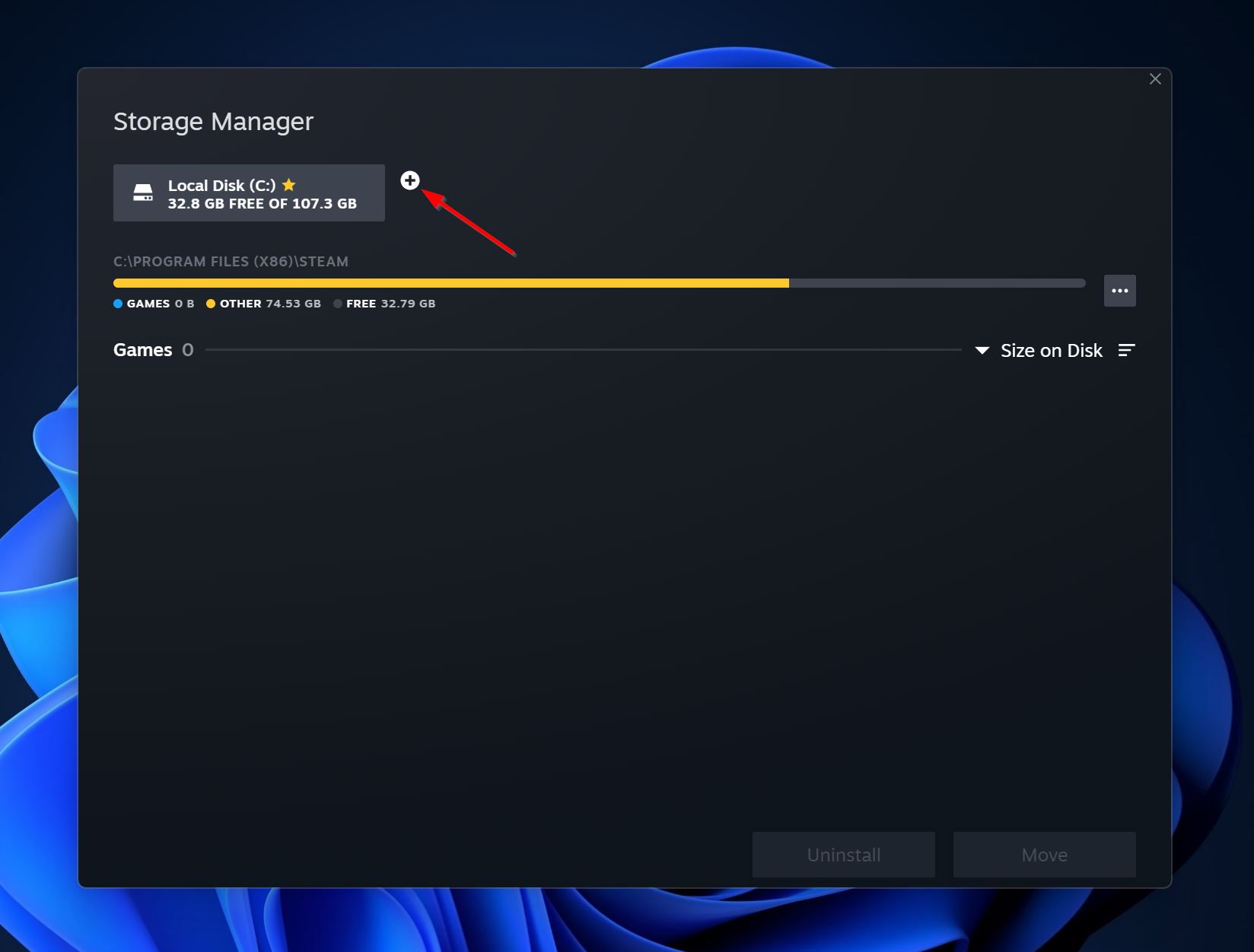 Storage Manager i Steam.