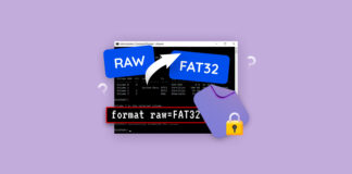 convert raw file system to fat32