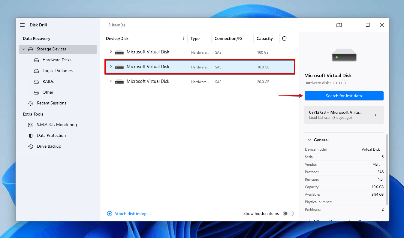 Scanning the hard drive for recoverable data.