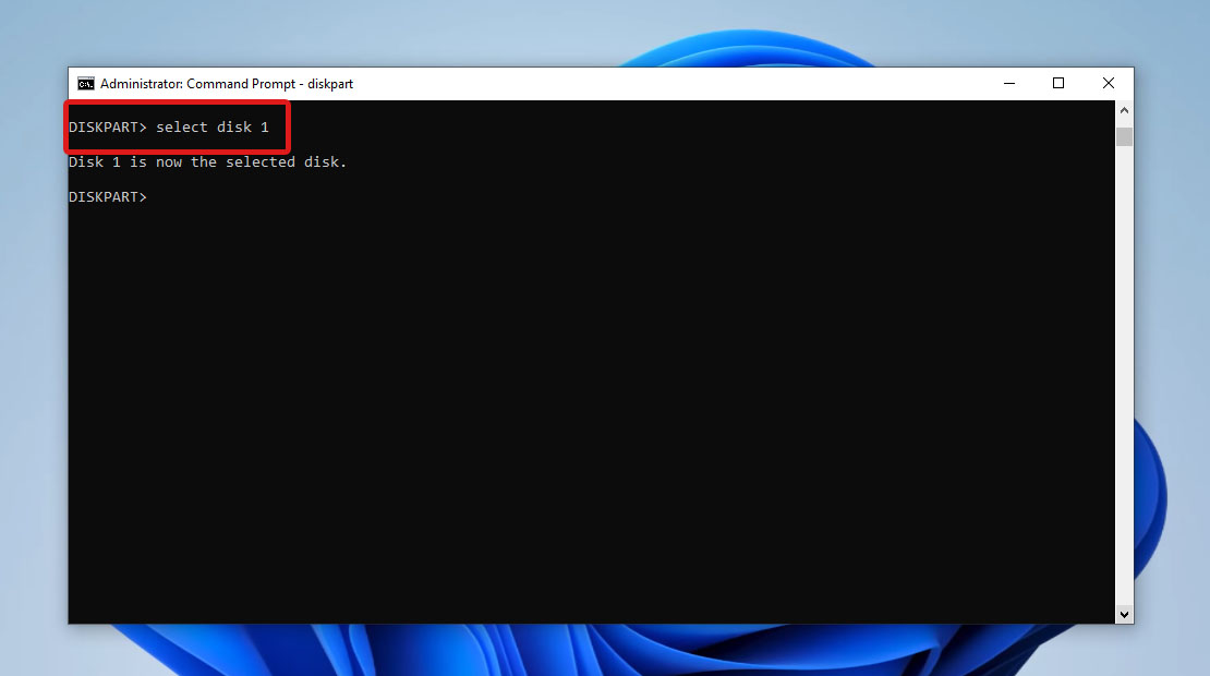 select disk 1