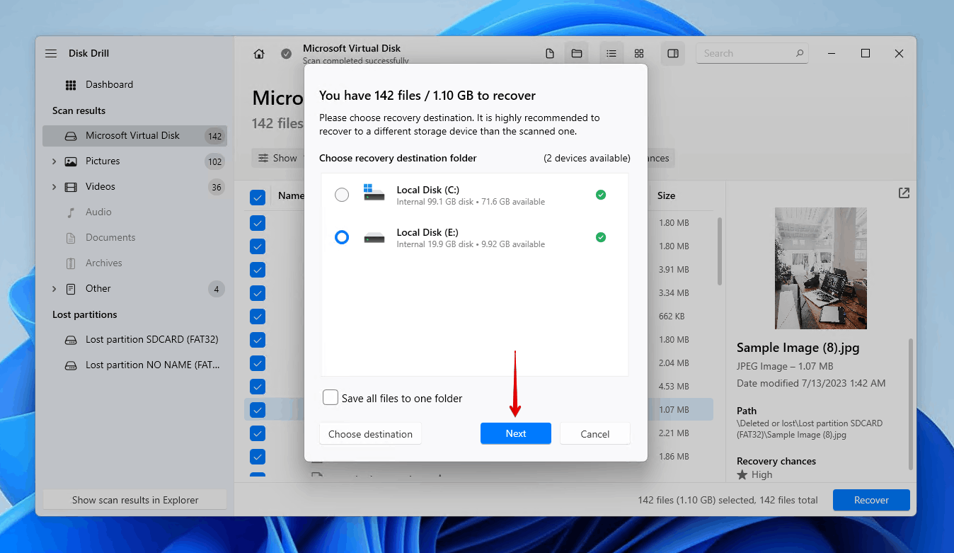 Finishing crashed drive data recovery.