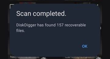 disk digger scan complete