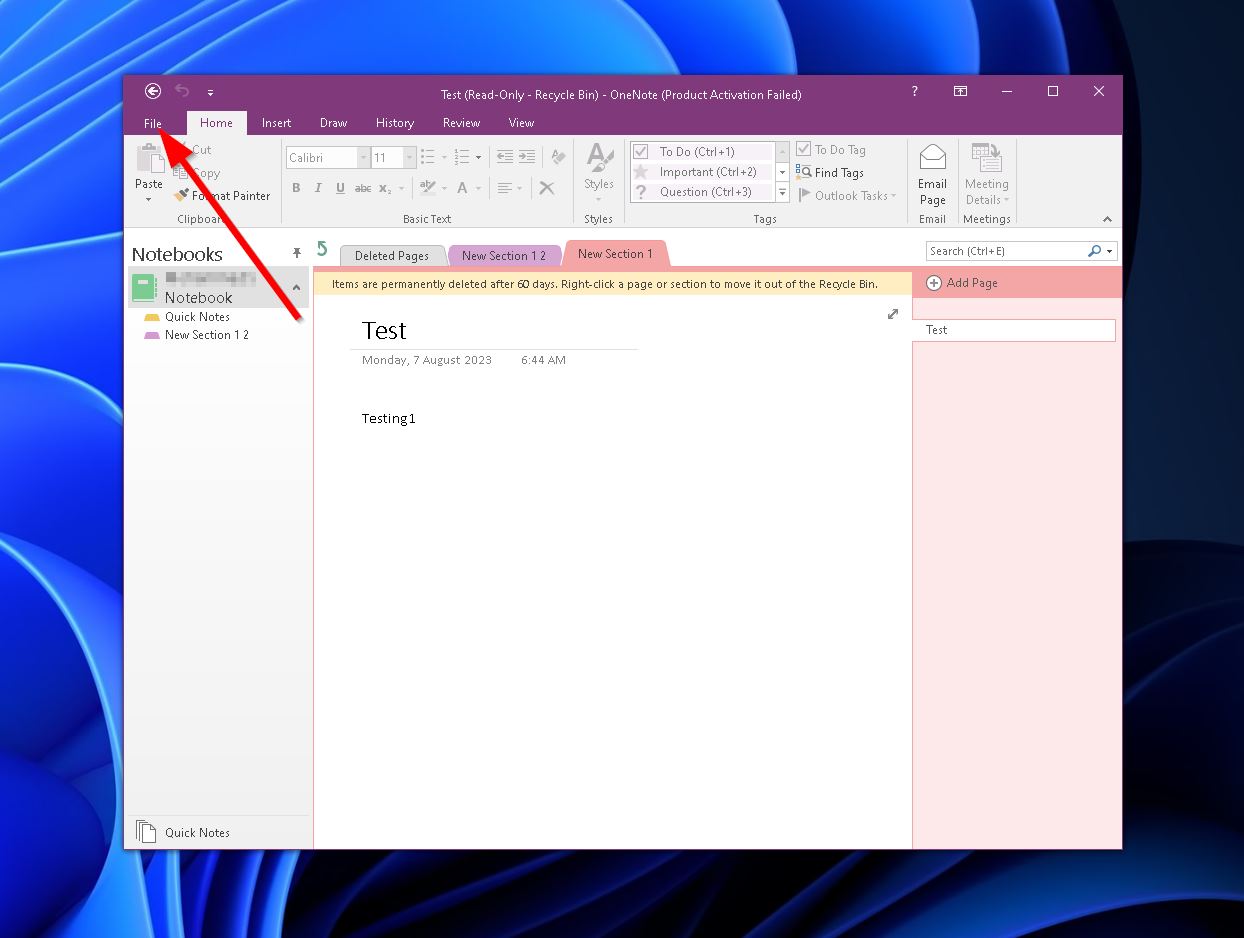 onenote file