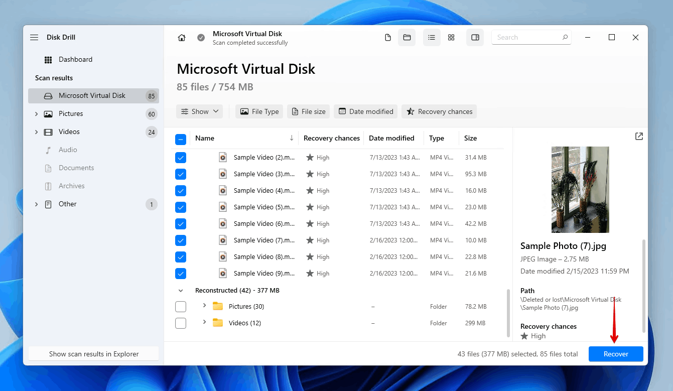 Recovering data from the uninitialized disk.