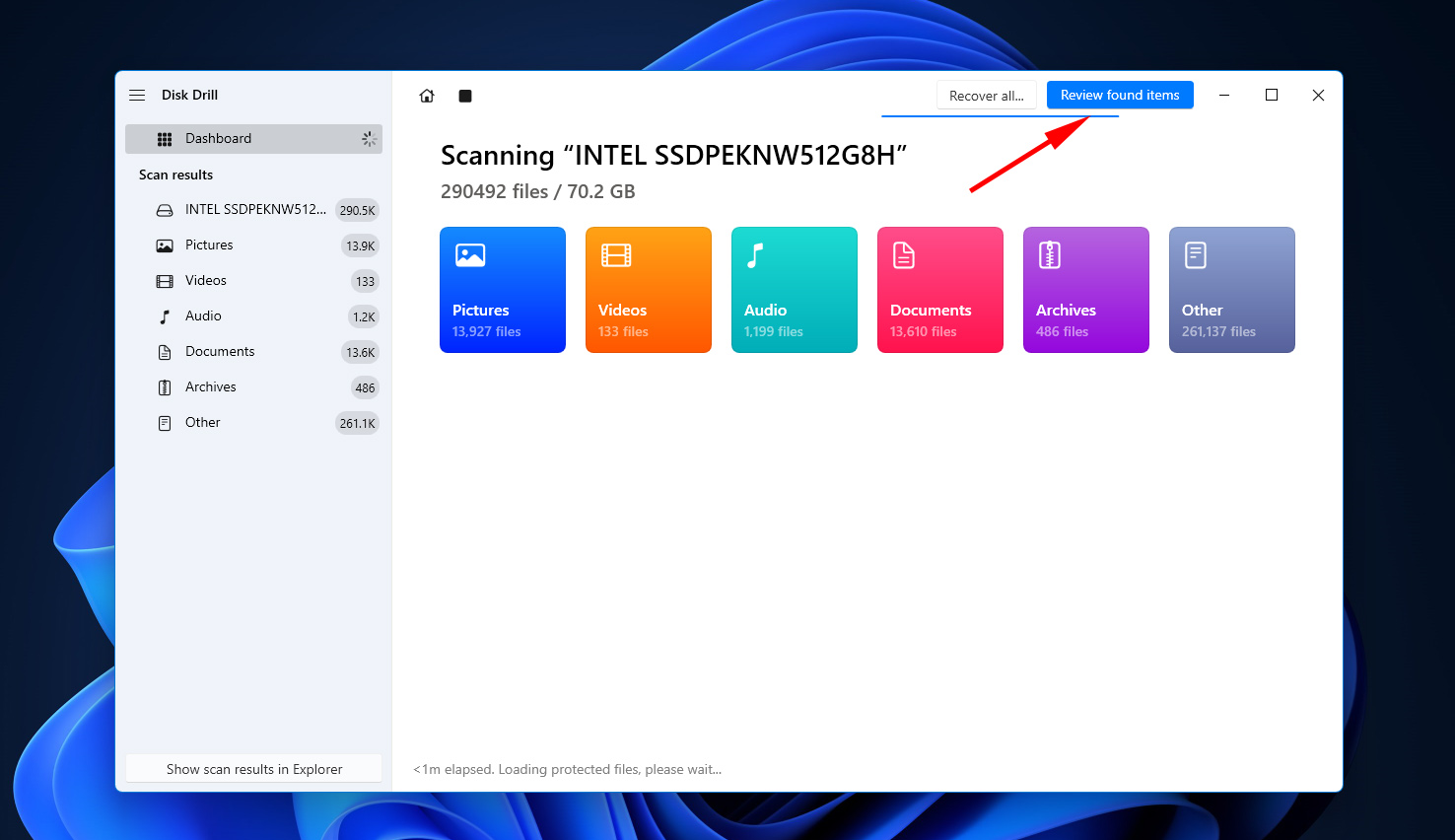 Überprüfung der Disk Drill Daten.