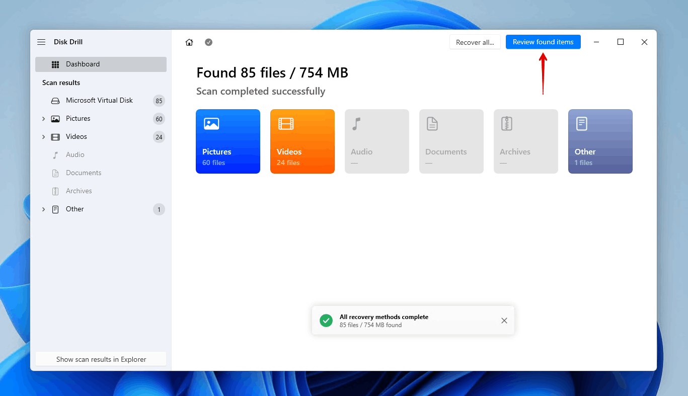 Reviewing what Disk Drill found.