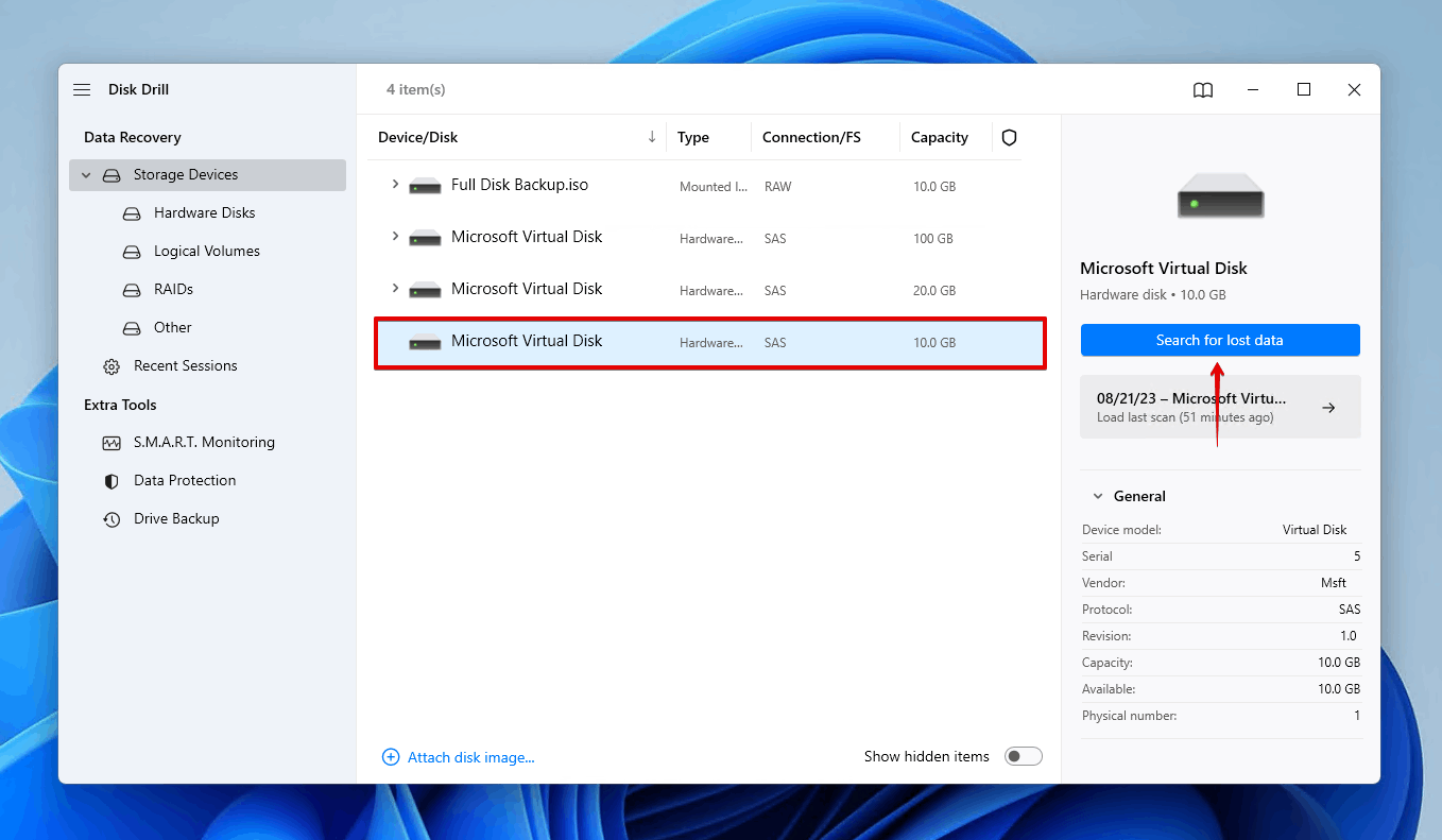 Searching the problematic disks for recoverable data.