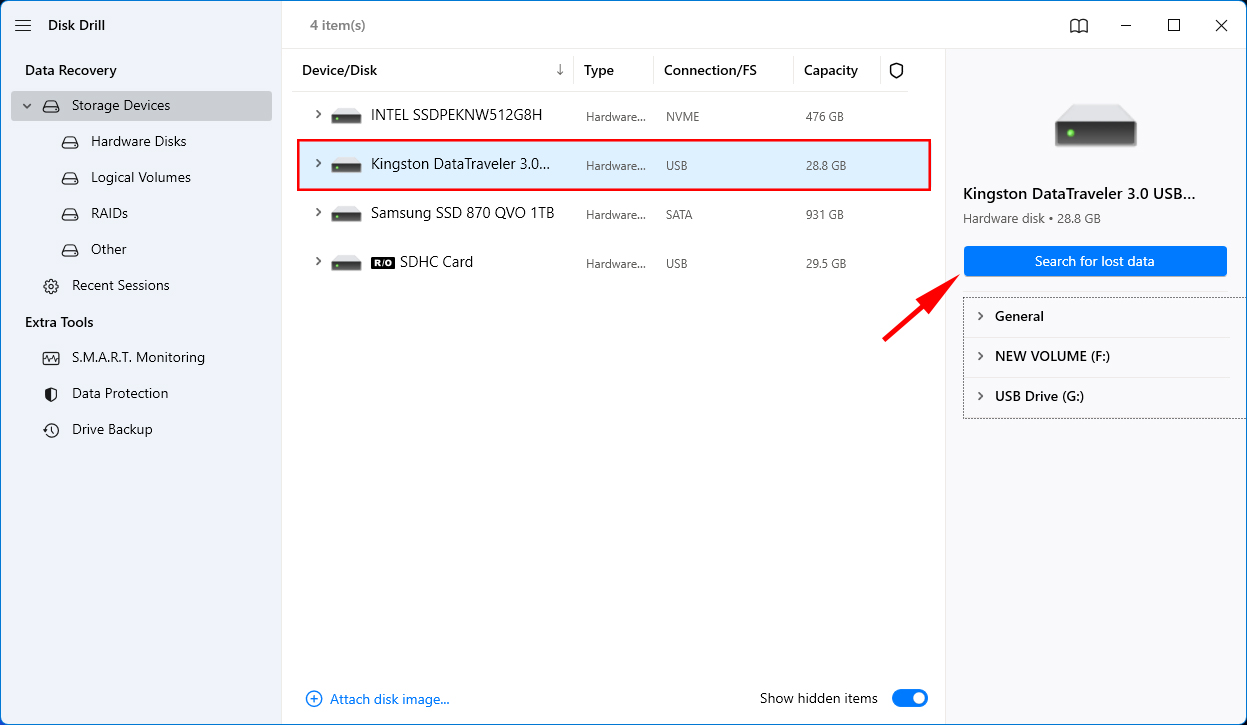 Select Kingston Device