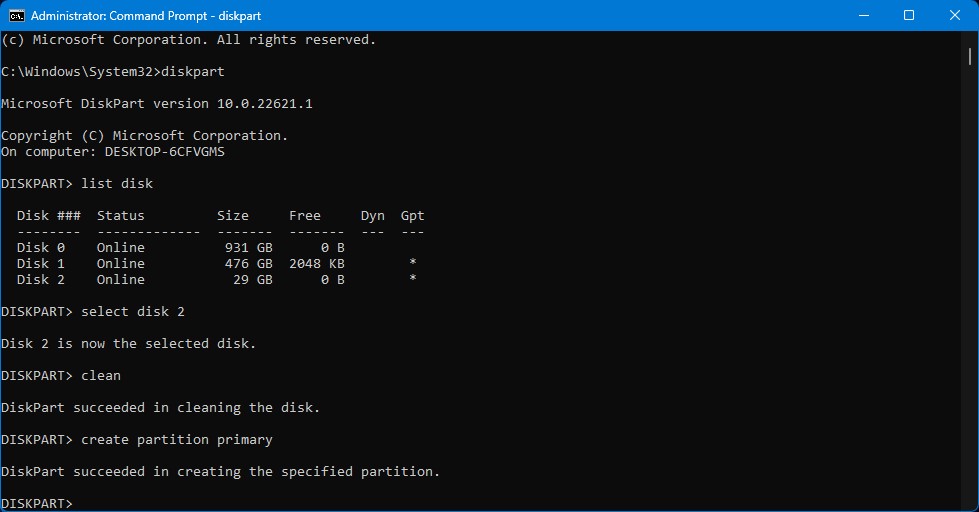 créer une nouvelle partition sur votre carte SD