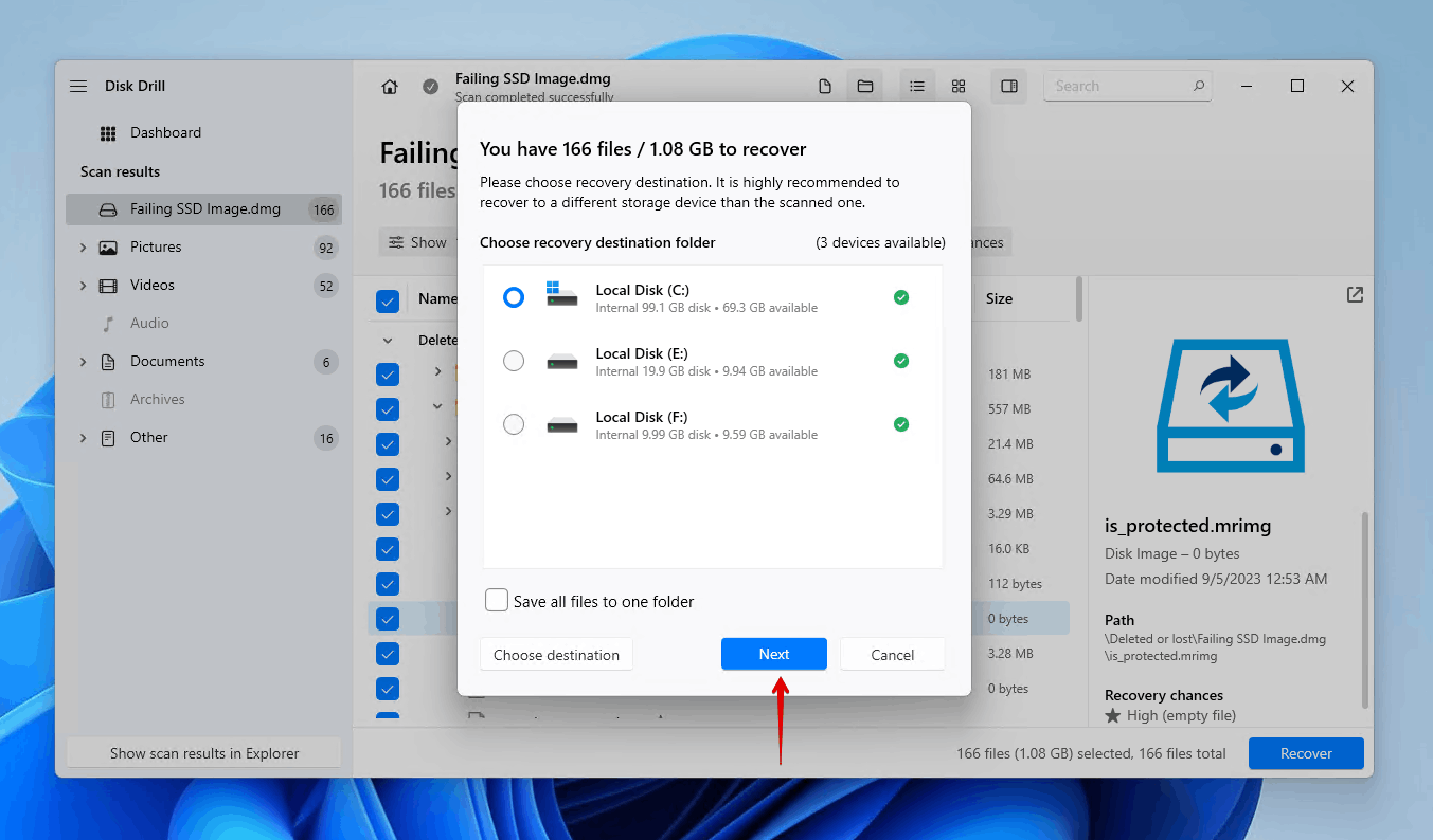 Finishing the SSD data recovery process.