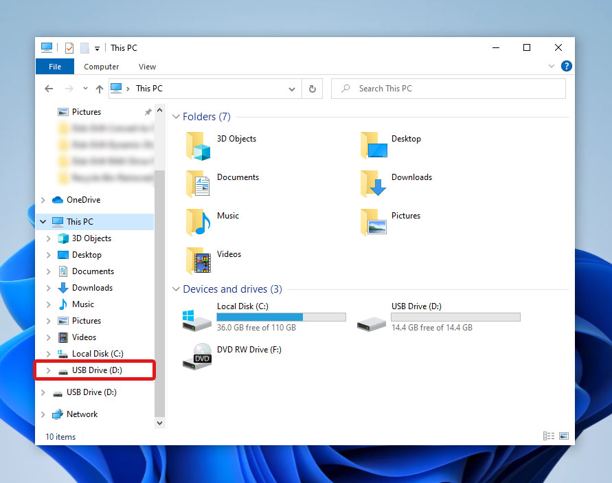 open file explorer