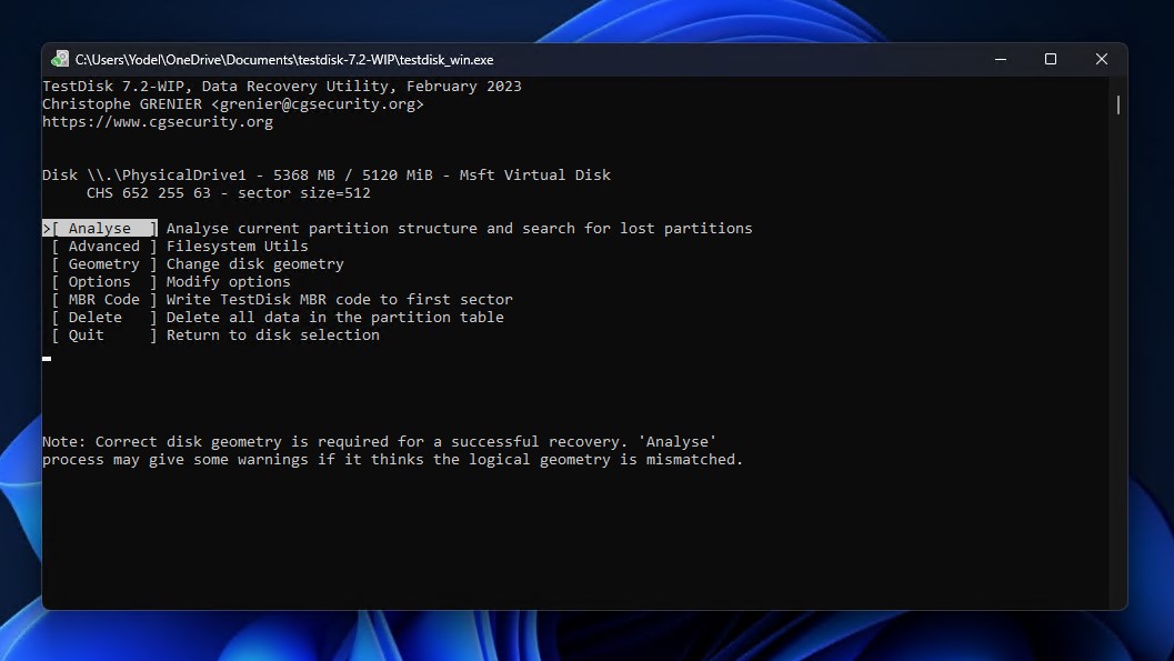 press enter to analyse partition structure