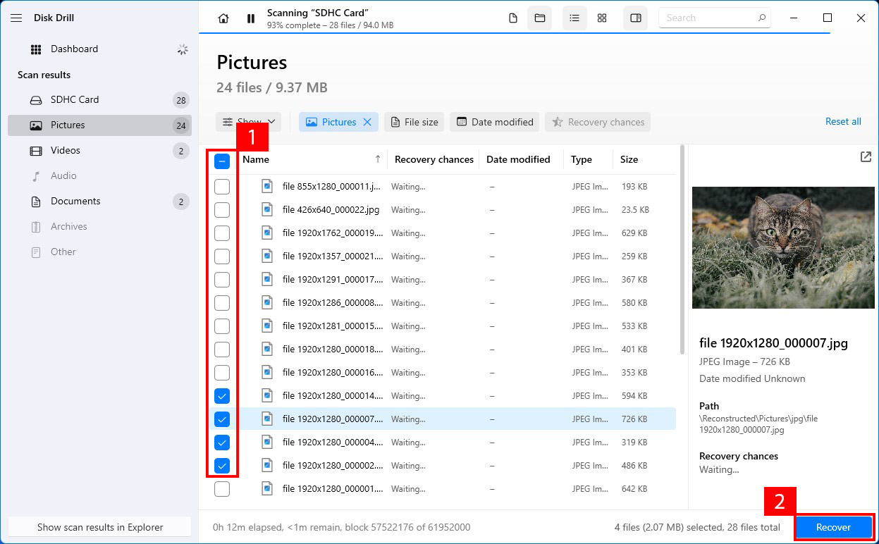 recovering files in disk drill