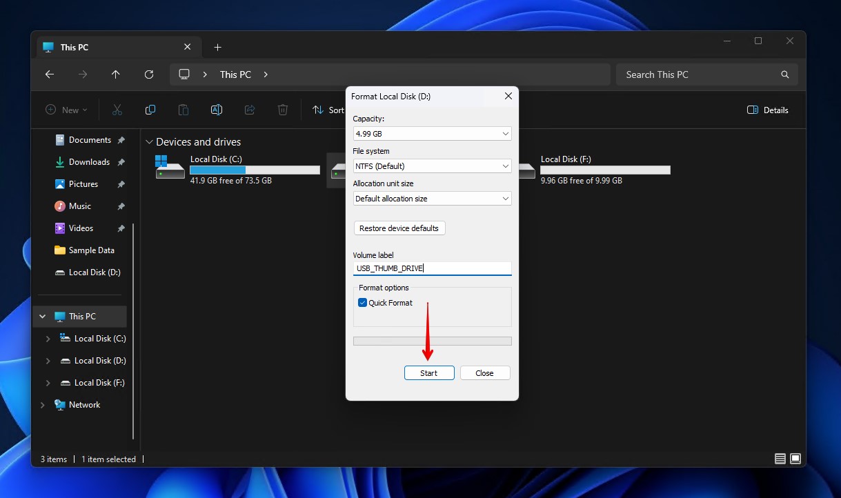 adjust format settings