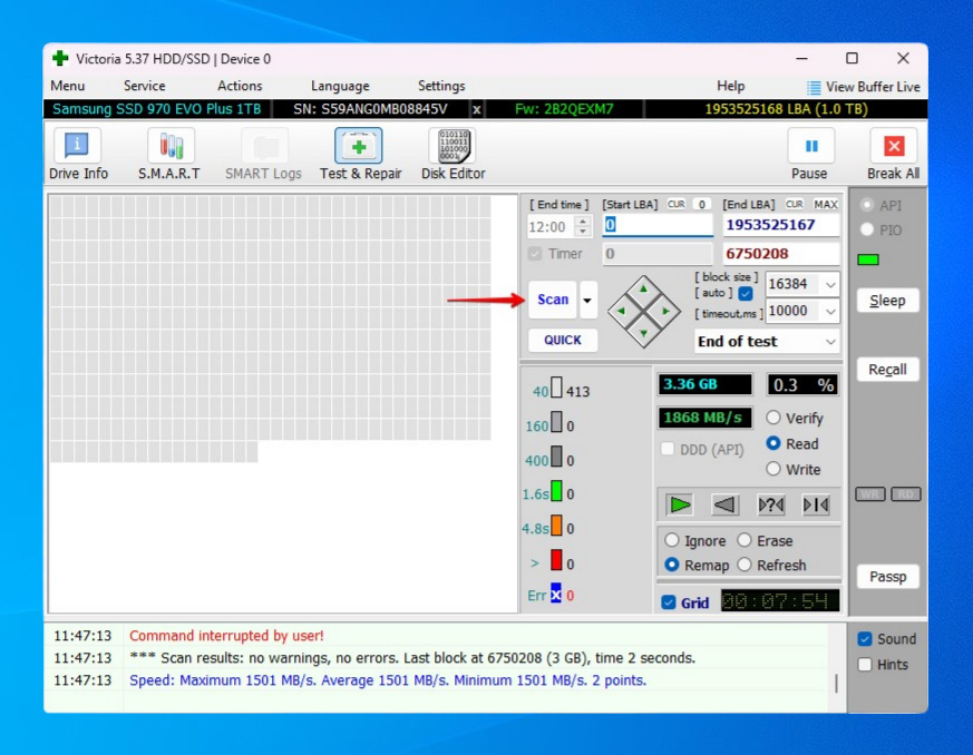 start scanning i victoria