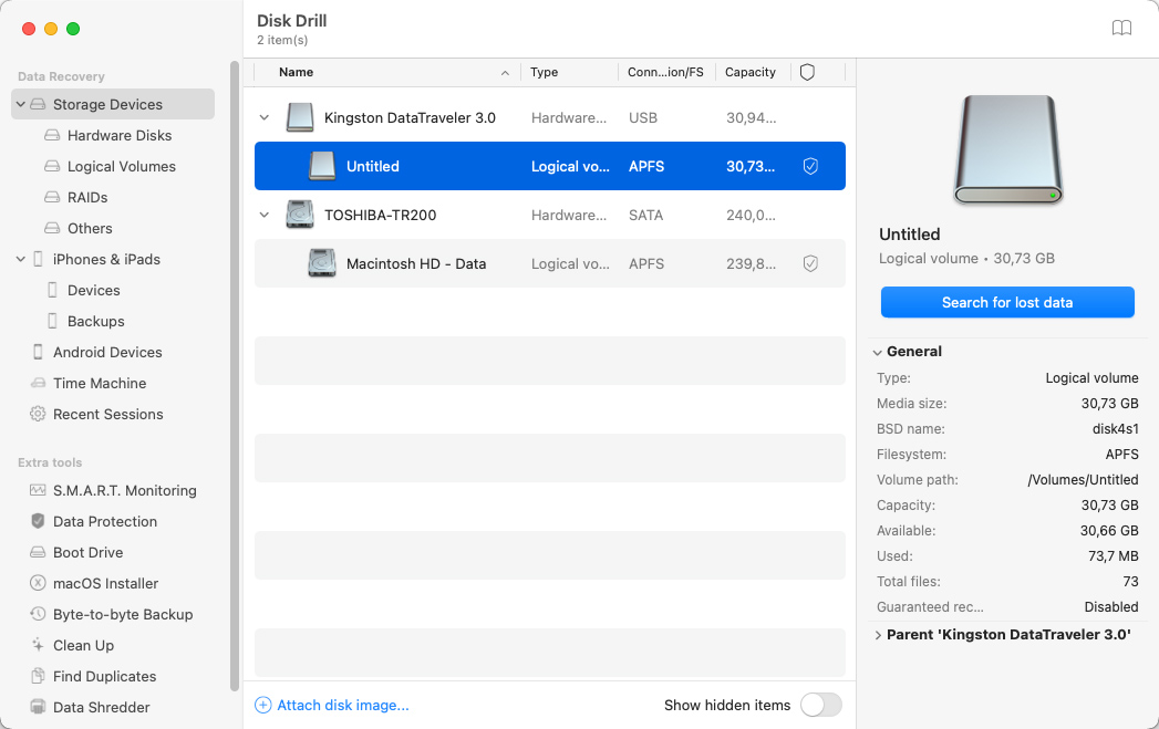 how to recover data from Mac partition via Disk Drill