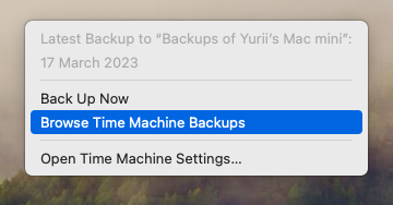 Time Machine-Backups durchsuchen