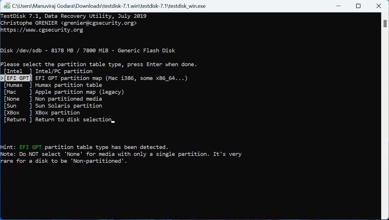 select partition table