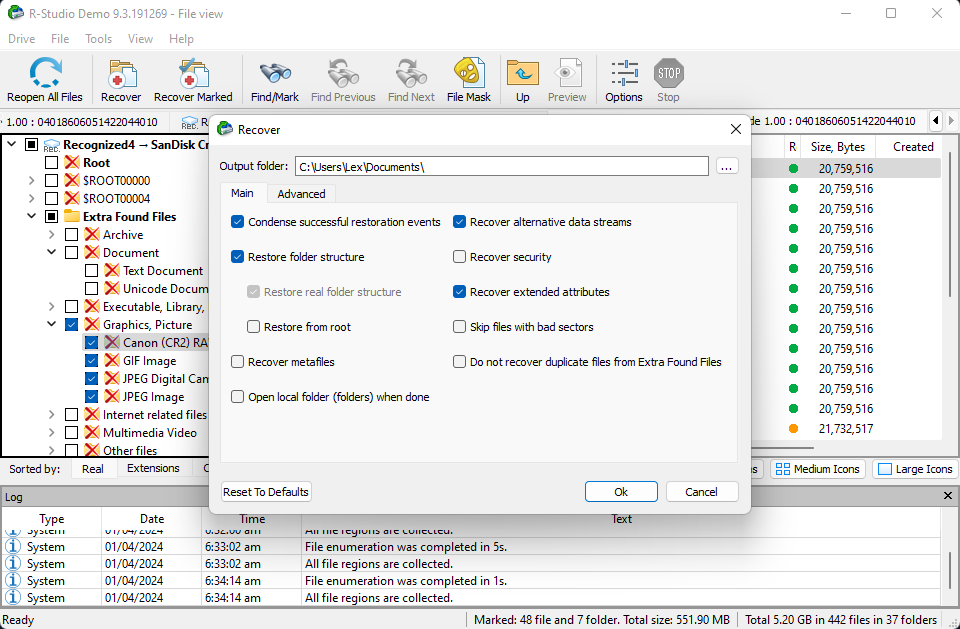 R-Studio save parameters