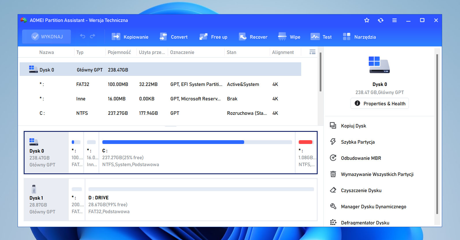 Aomei Partition Assistant.