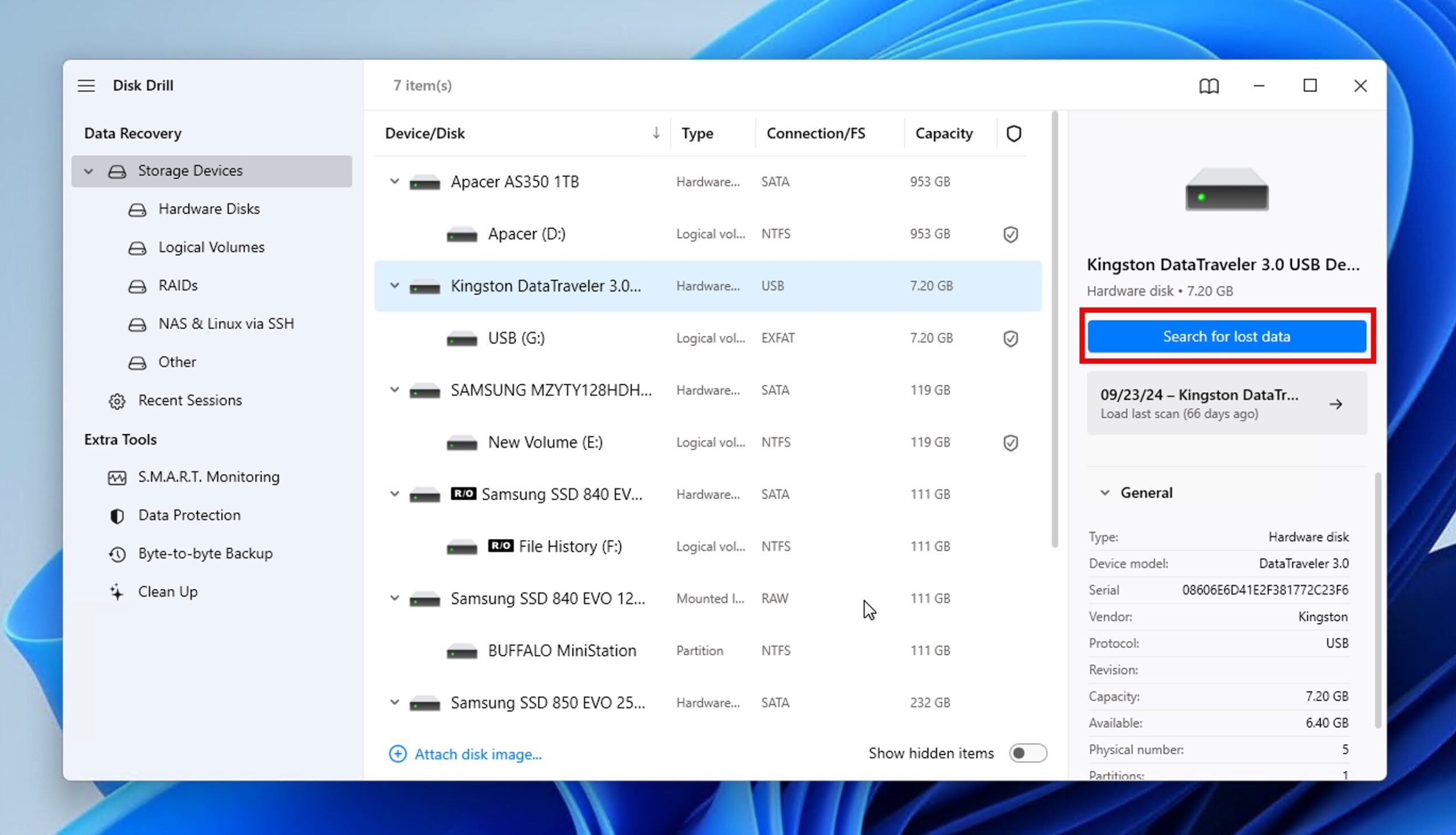 disk drill usb flash drive scan