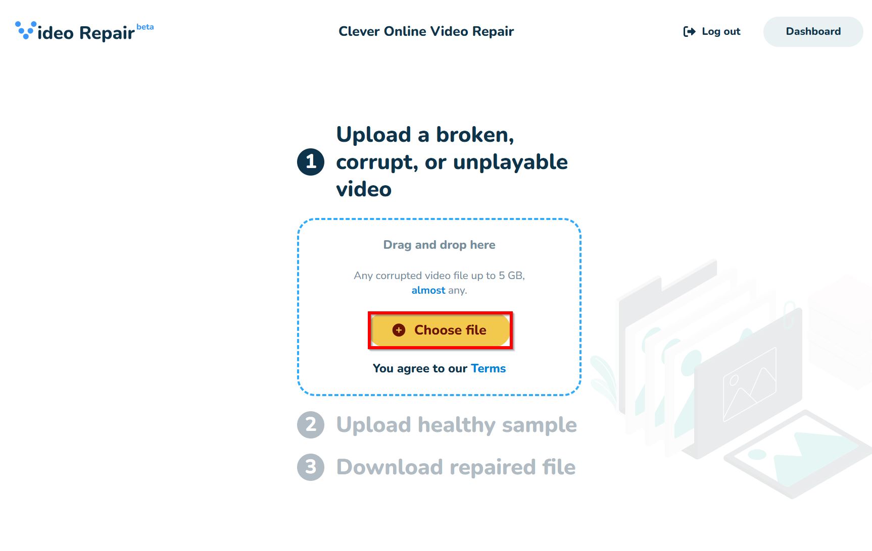 Choose corrupt video option in Clever Online Video Repair.