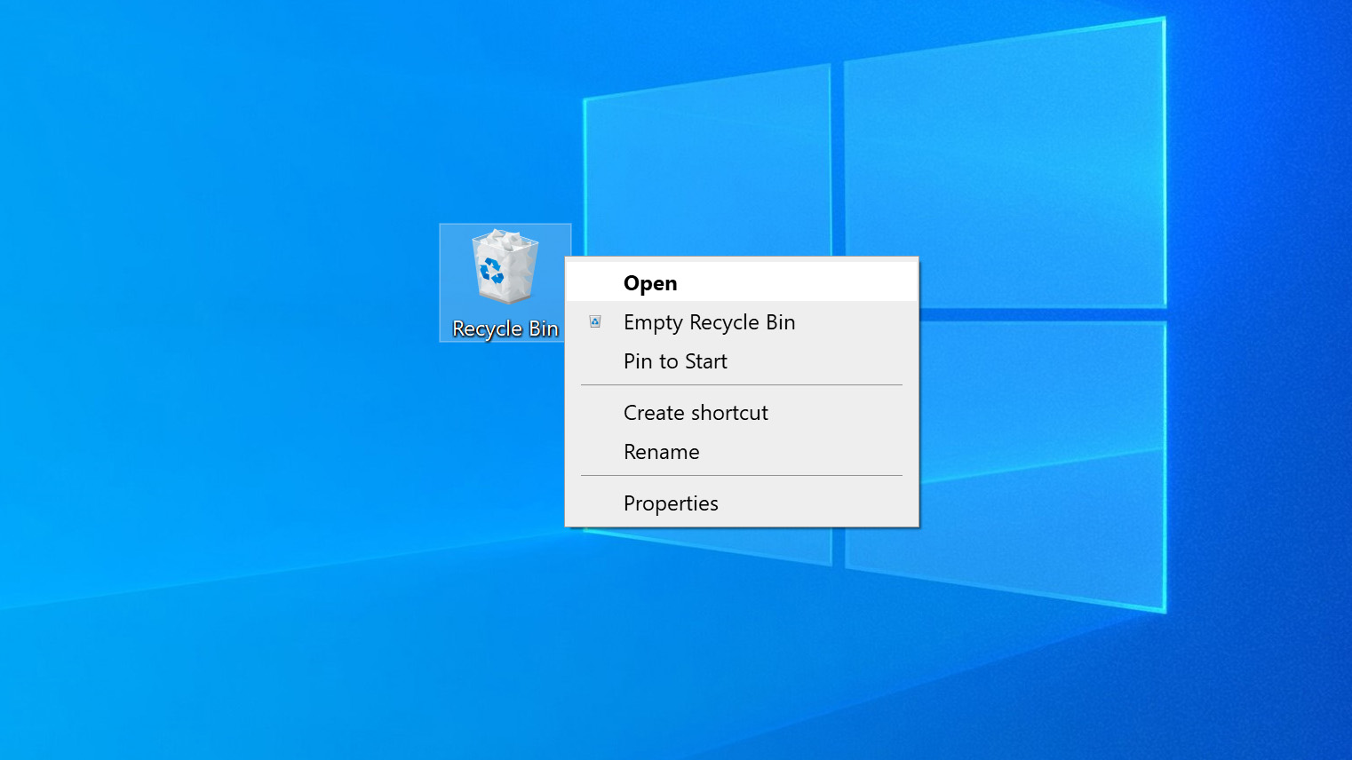 open recycle bin