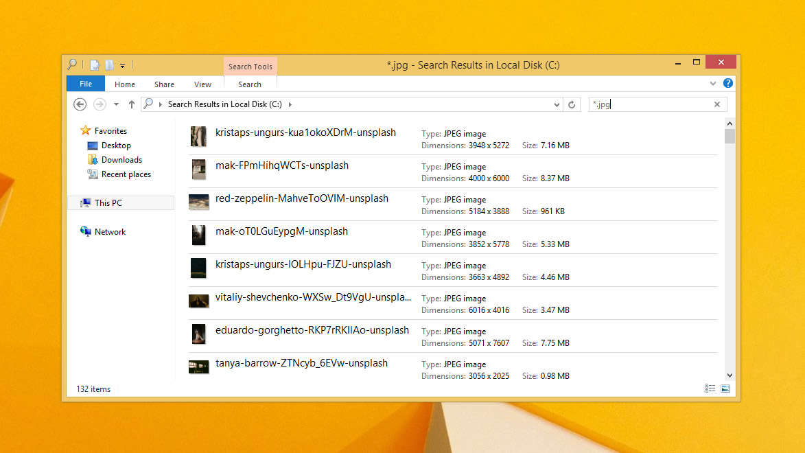 search results