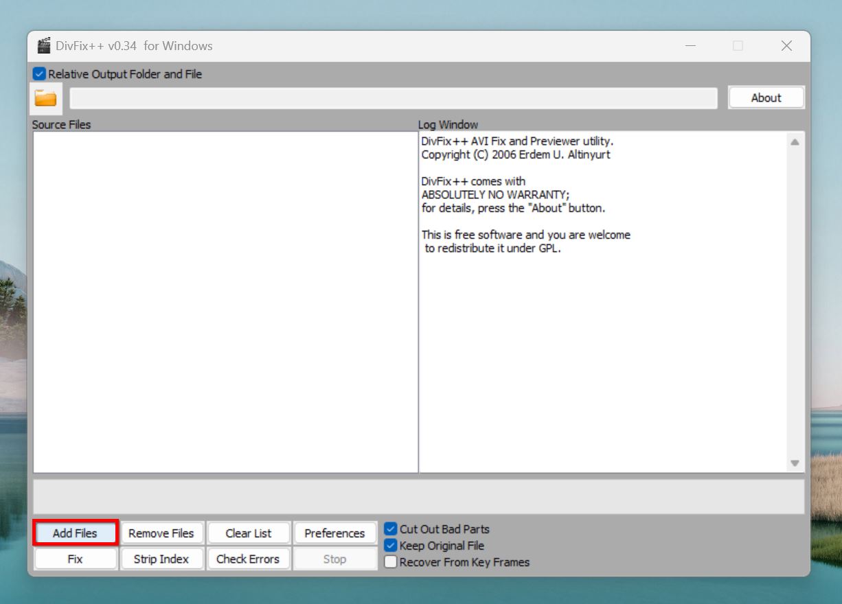 Add corrupt files in DivFix++.