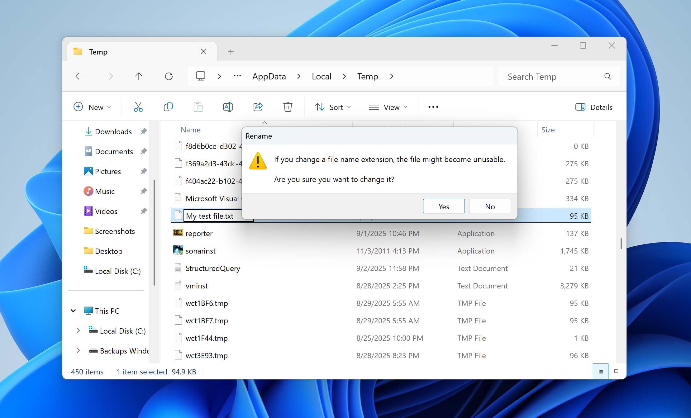 change file extension