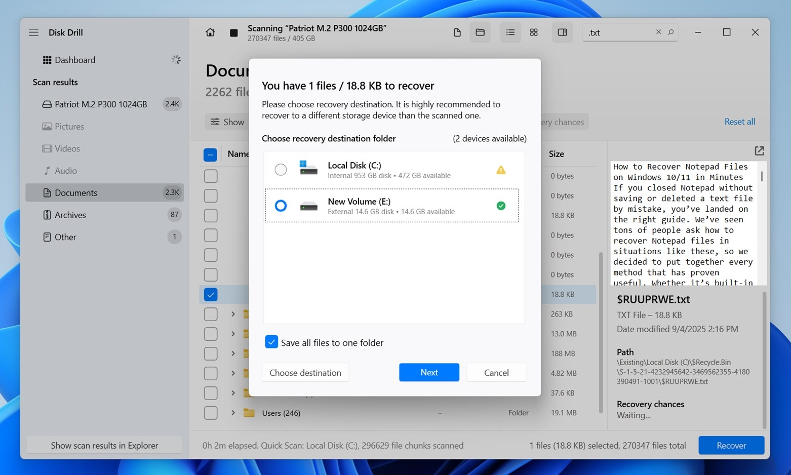 Choose a destination