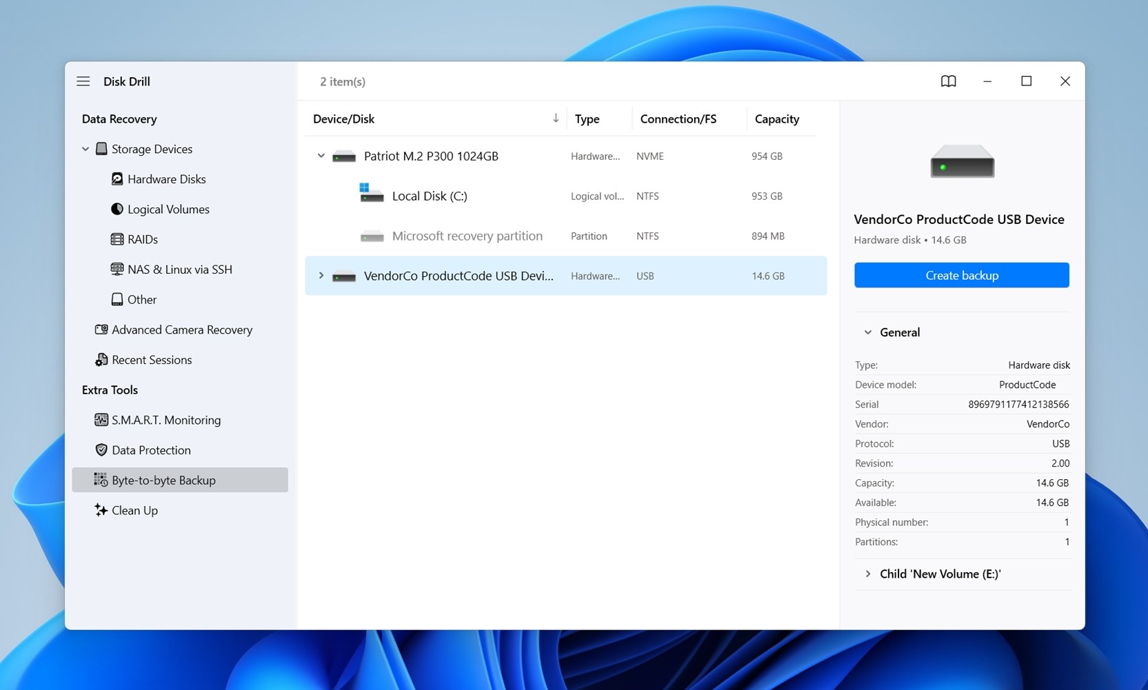 Byte-to-byte Backup