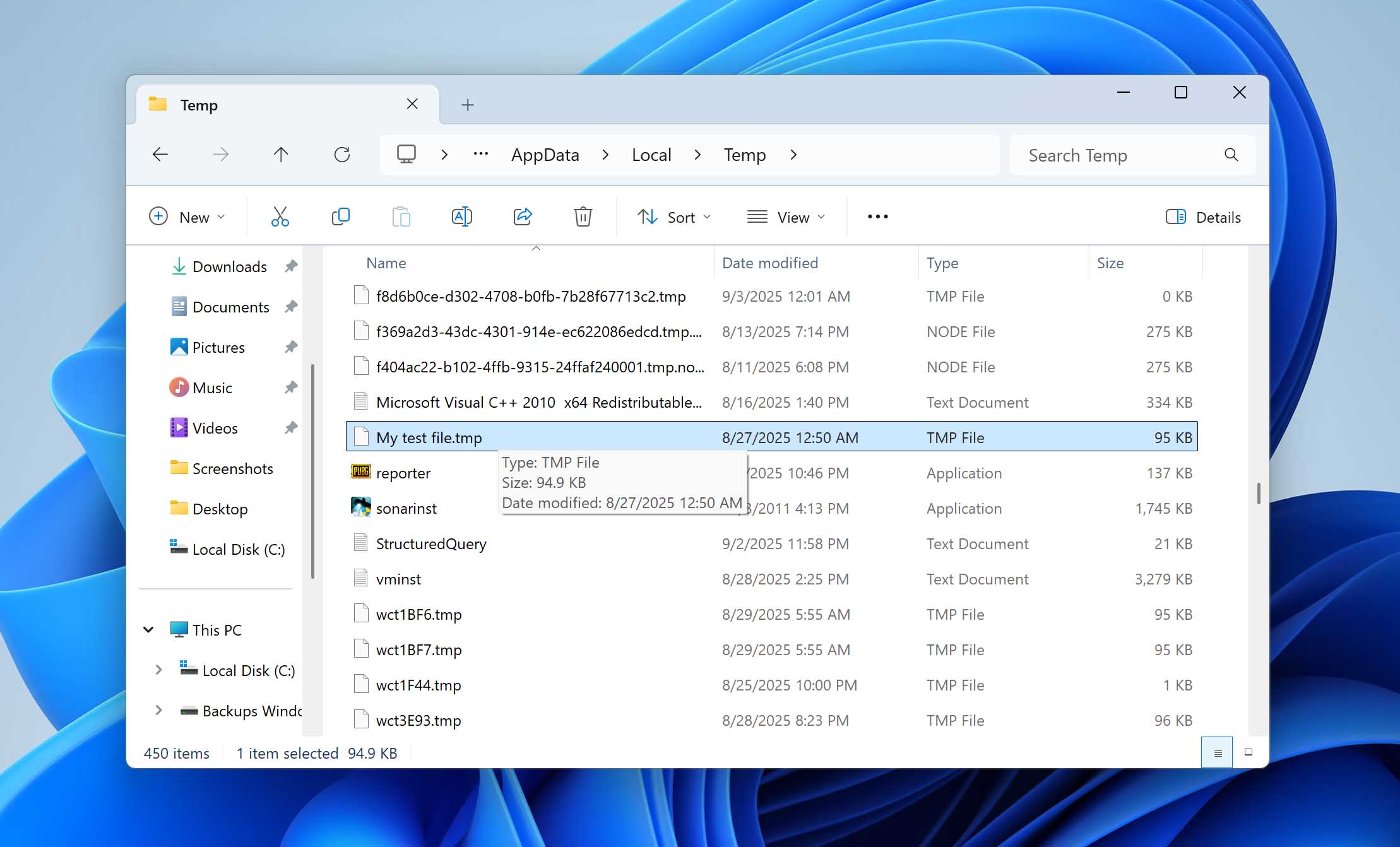 found temp notepad file