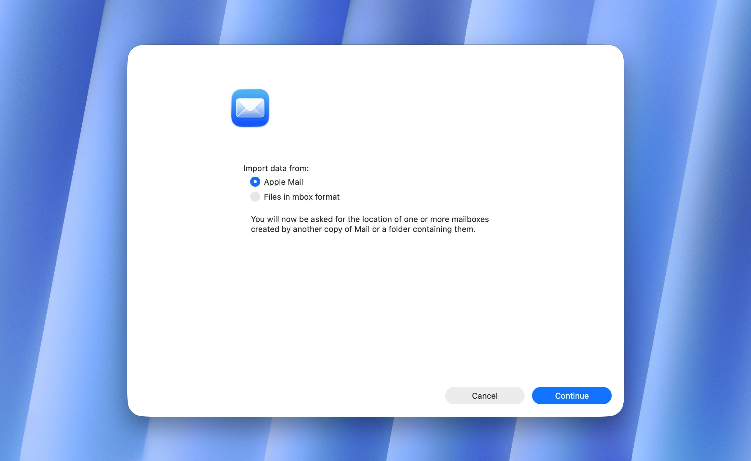 select import apple mail