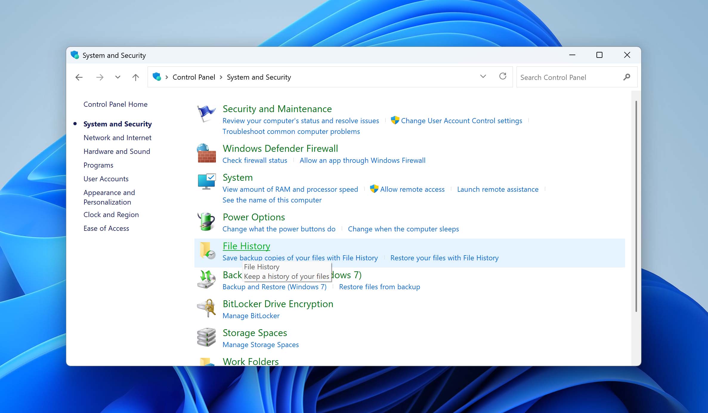 open file history