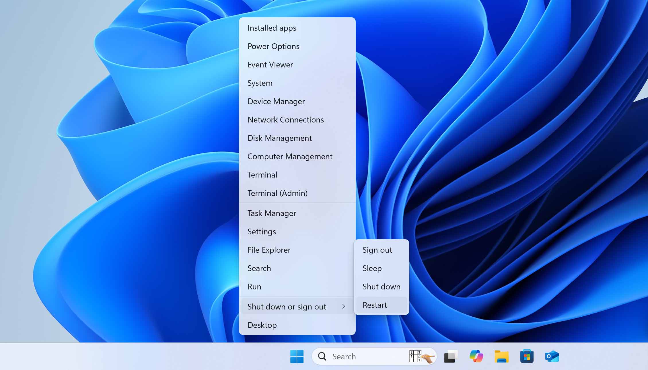 restart pc