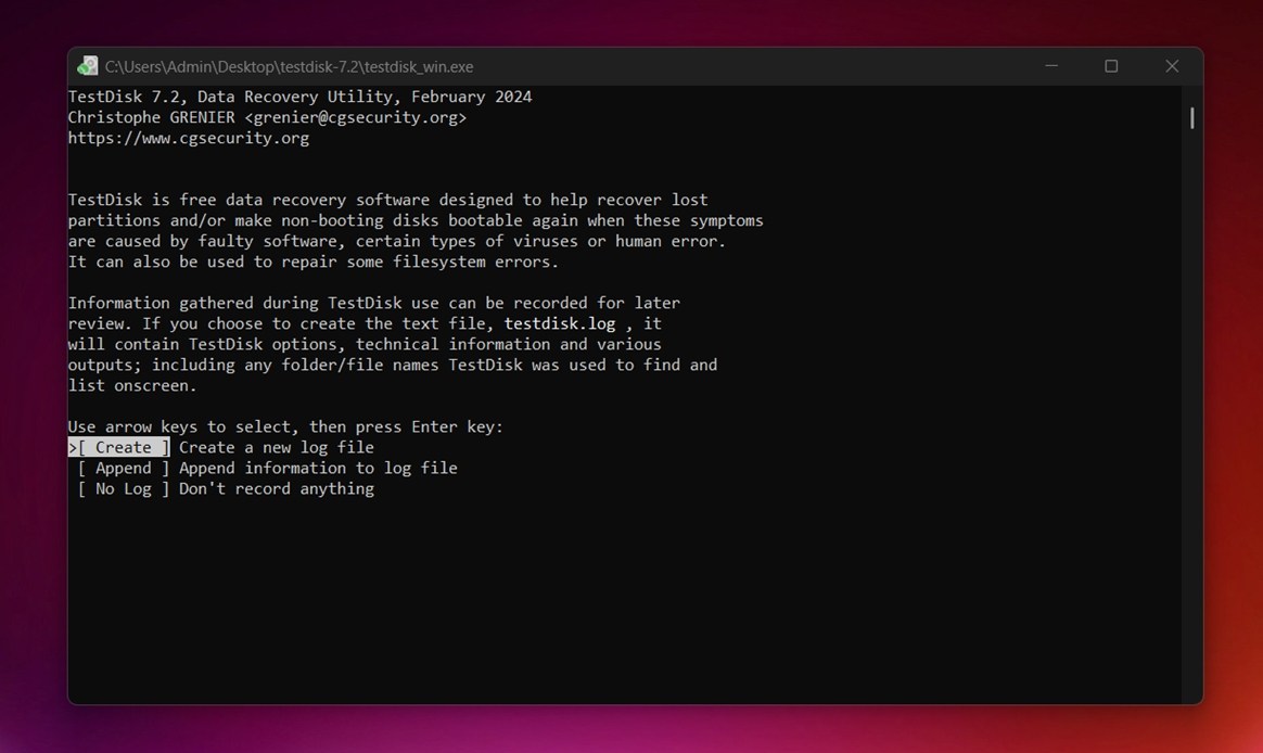create log file