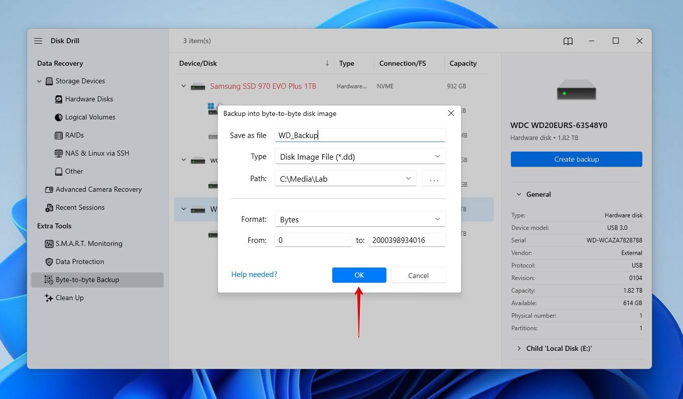 Backup settings.