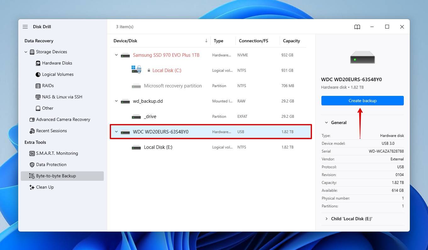 Backing up WD drive.