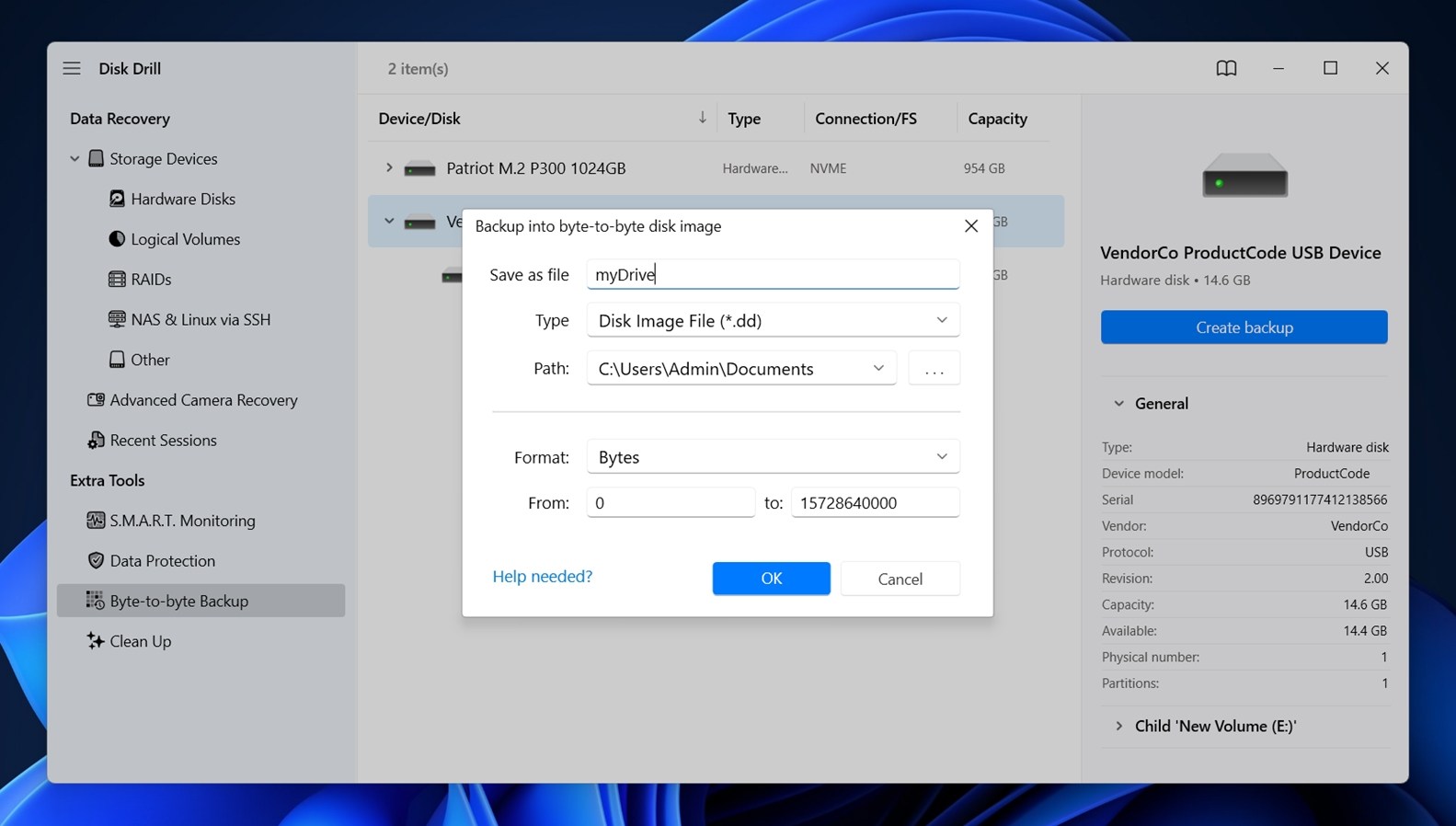 Create backup