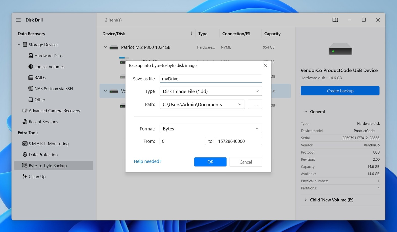 Create backup